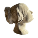 Beige plaster wall bust by Walter De Buck — figurative expressionist female head, wall-mounted