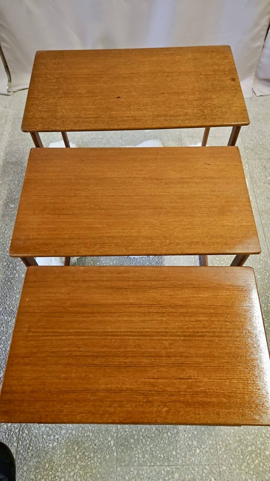 Danish vintage teak nest of tables by Johannes Andersen  1960s