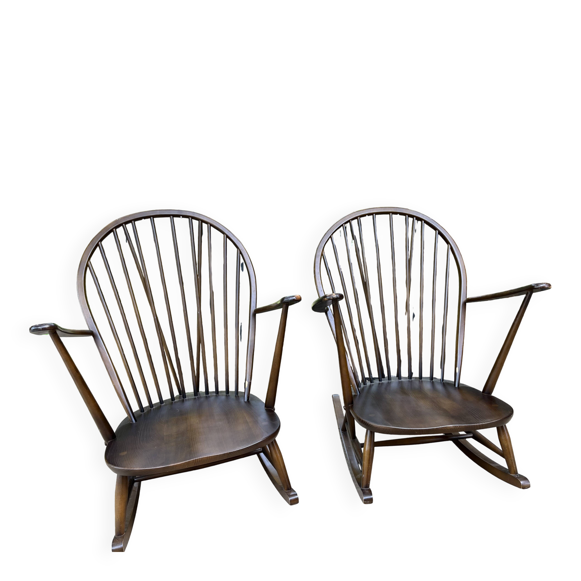 Pair of rocking chairs ercol lucian ercolani vintage design
