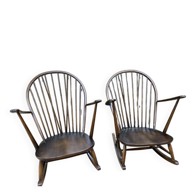 Paire rocking chair ercol lucian ercolani vintage design