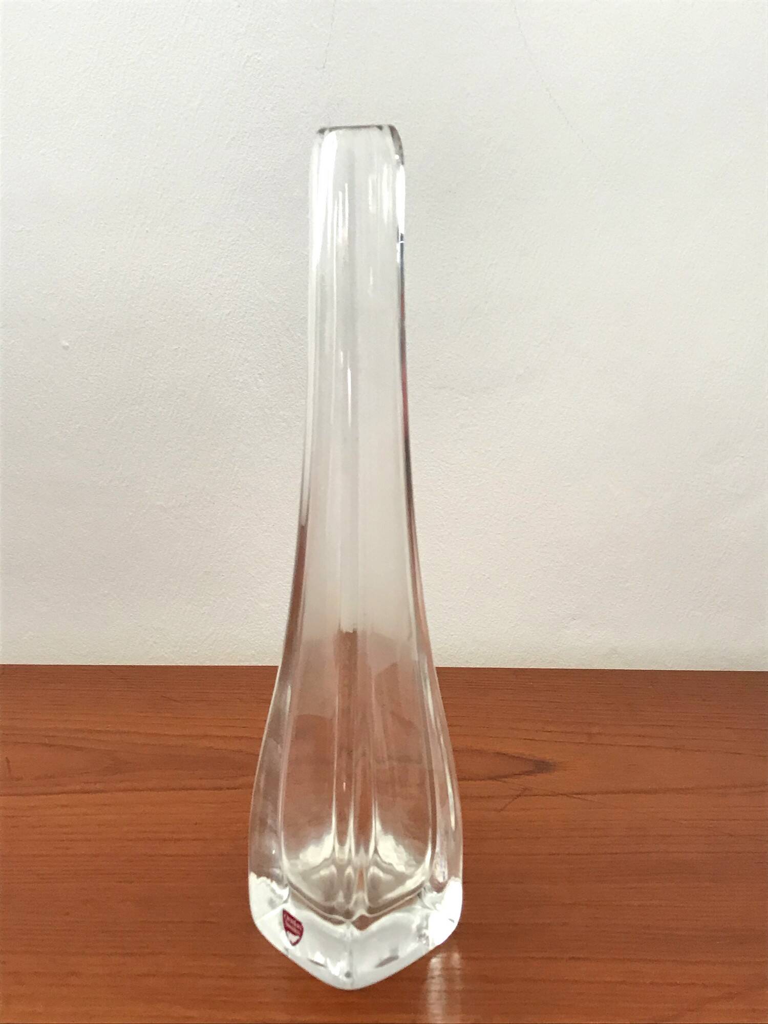 Vintage glass vase by Nils Landberg for Orrefors 1960s