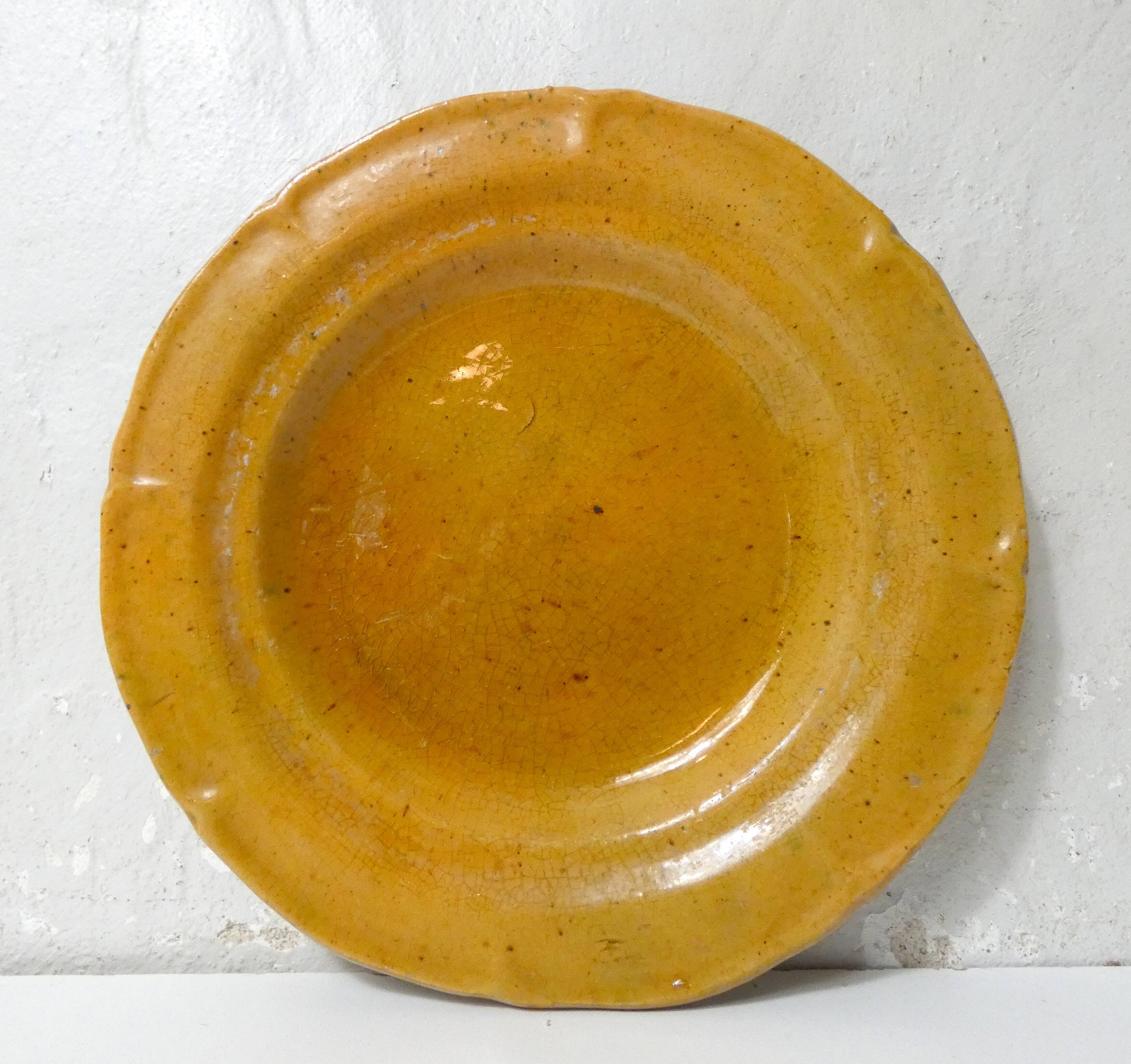 Antique glazed earthenware plate ravel aubagne
