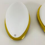 Pair of opaque glass wall lamps by Peill & Putzler, 1970, Germany