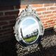 Antique Oval Beveled Mirror with Baroque Carved Wood Frame