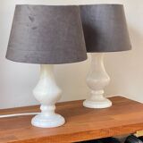 Pair of Vintage Alabaster Stone Lamps