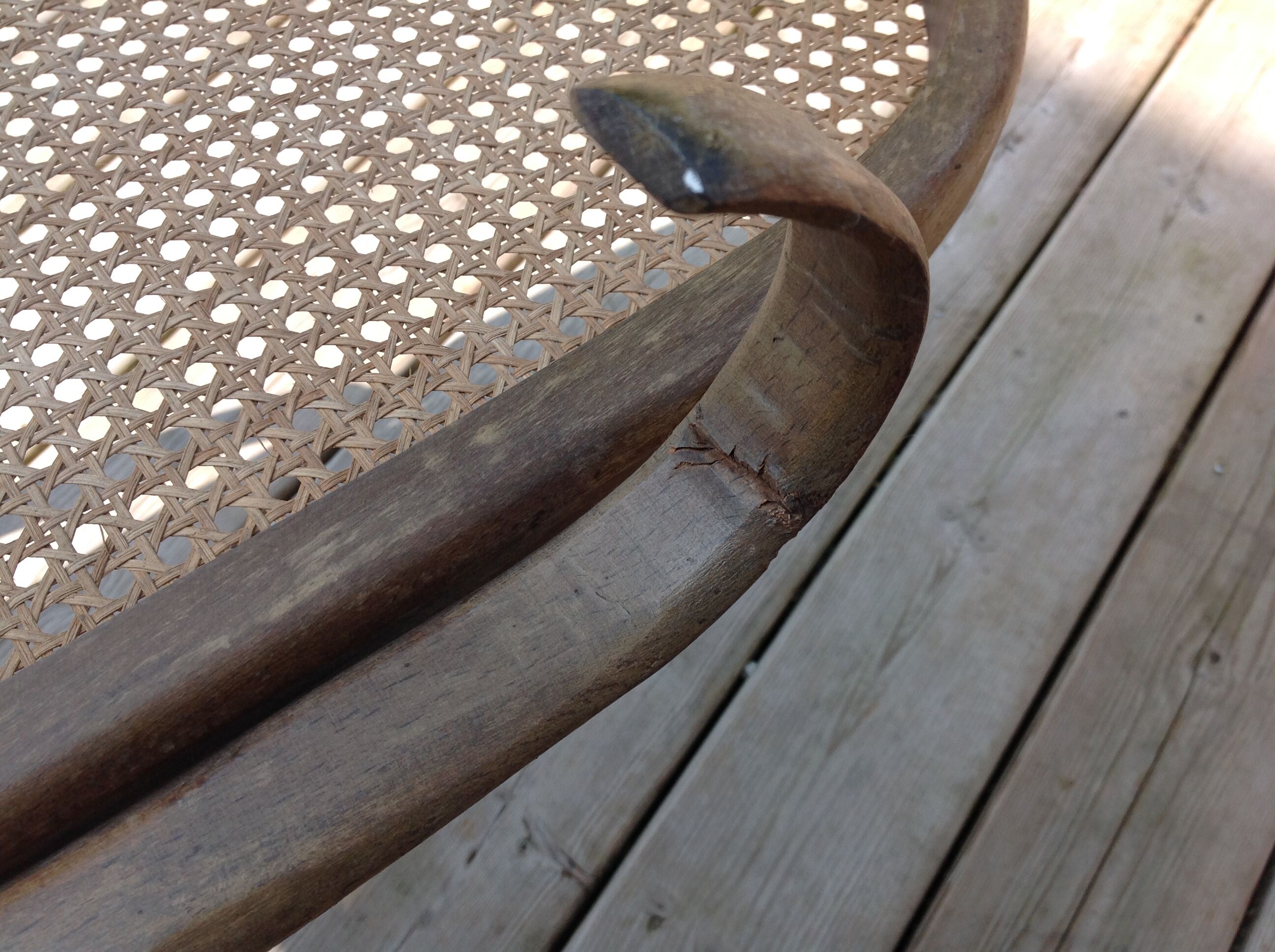 Rocking chair in caning