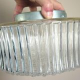 Large round ceiling light, molded glass wall light, thick, Helena Tynell, 1960s