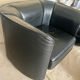 Paire fauteuils Tub cuir noir