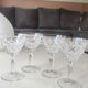 Lot 4 x White wine glasses with flared necks. Crisscross/water drop patterns..