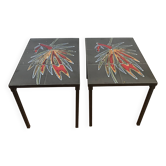Pair of ADRI Belgium ceramic coffee tables
