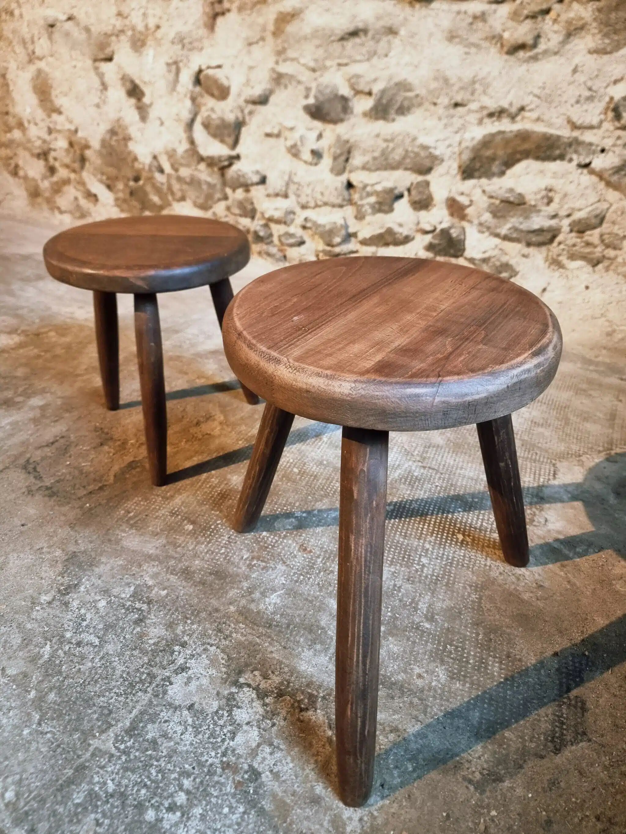 Pair of 1960s beechwood stools