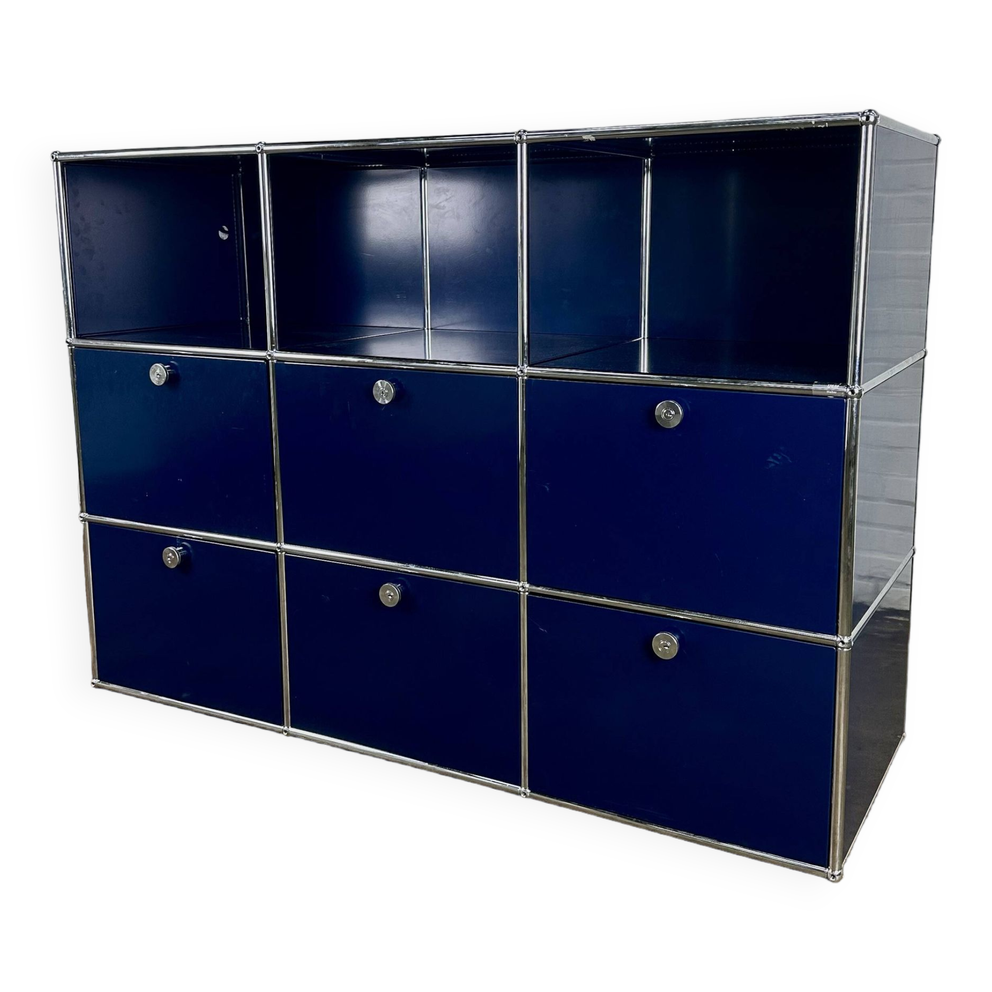 USM Haller cabinet / highboard dark blue with open modules