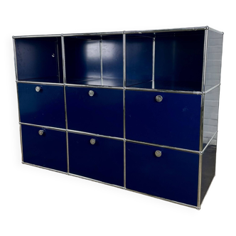 USM Haller cabinet / highboard dark blue with open modules