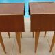 2 vintage scandinavian drawer nightstands with clamshell door