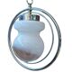 Suspension Vintage Space Age – Design des années 70 – Verre opalin et chrome