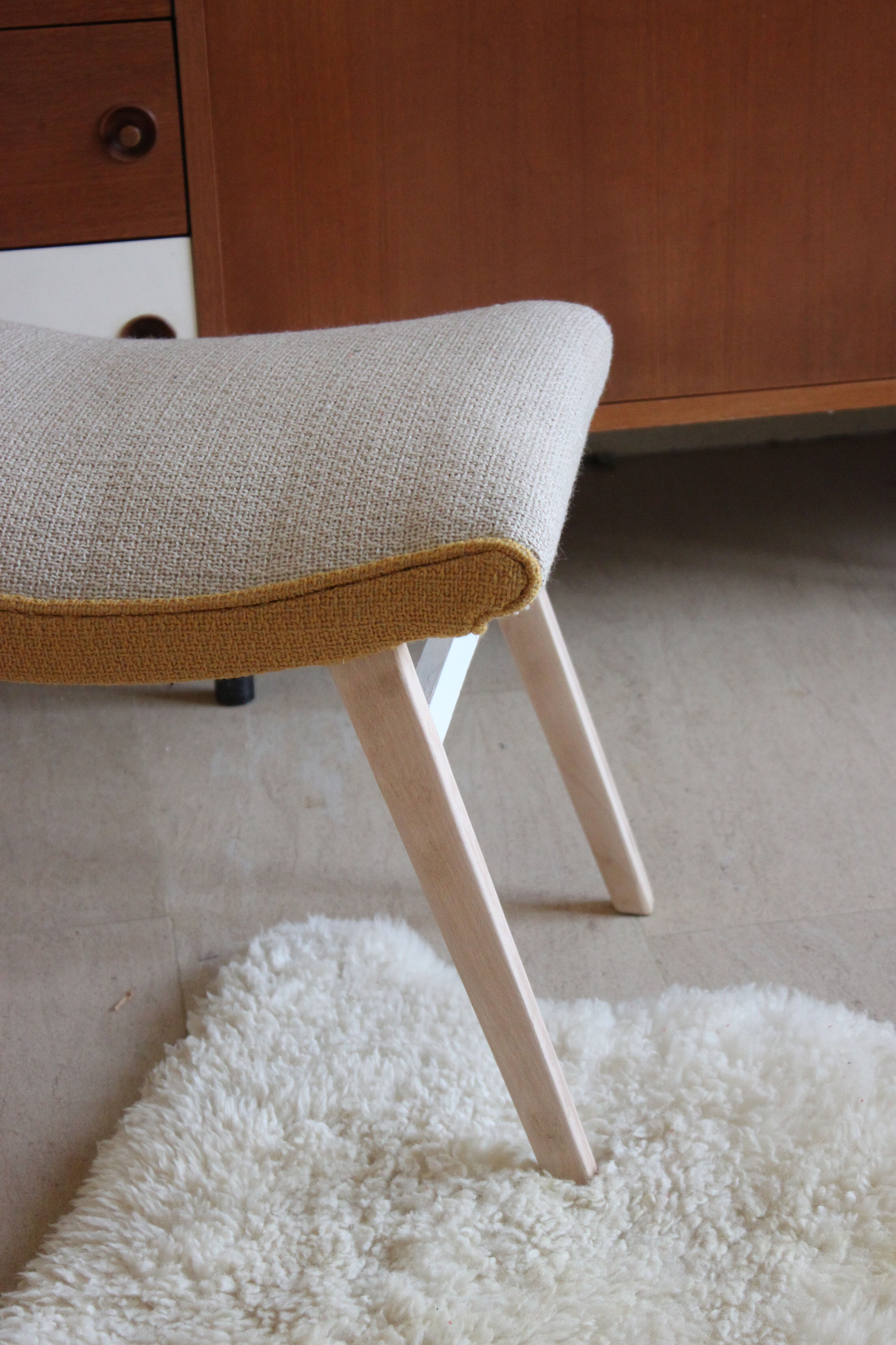 Former Ottoman, 1950s wool foot rest