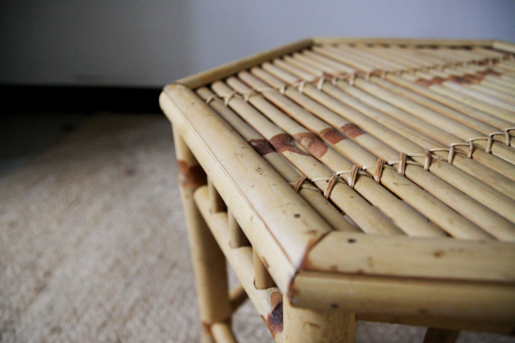 Octagonal bamboo table
