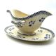 Saucière blanche et bleu en faience terre de fer Boch Frère model Astre