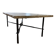 Table basse en travertin et piétement en fer forgé