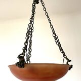 Art Deco pendant light in marbled glass