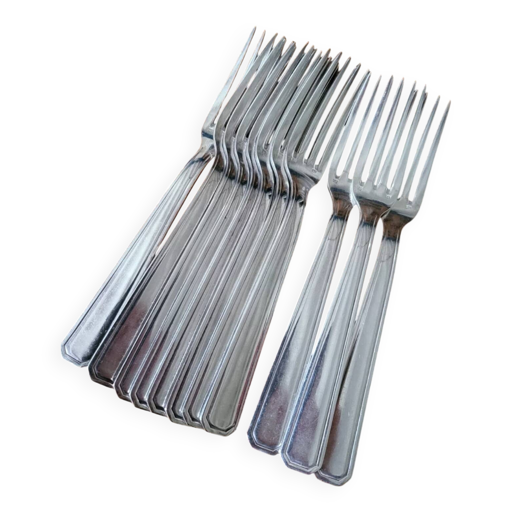 11 Fourchettes en Métal Argenté Orfèvre DAM  20.5 cm