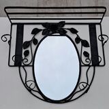 Wrought iron wall coat rack