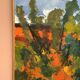 Swedish Oil on Canvas "Autumn Landscape" by Stig Hallblom, Vintage & Framed