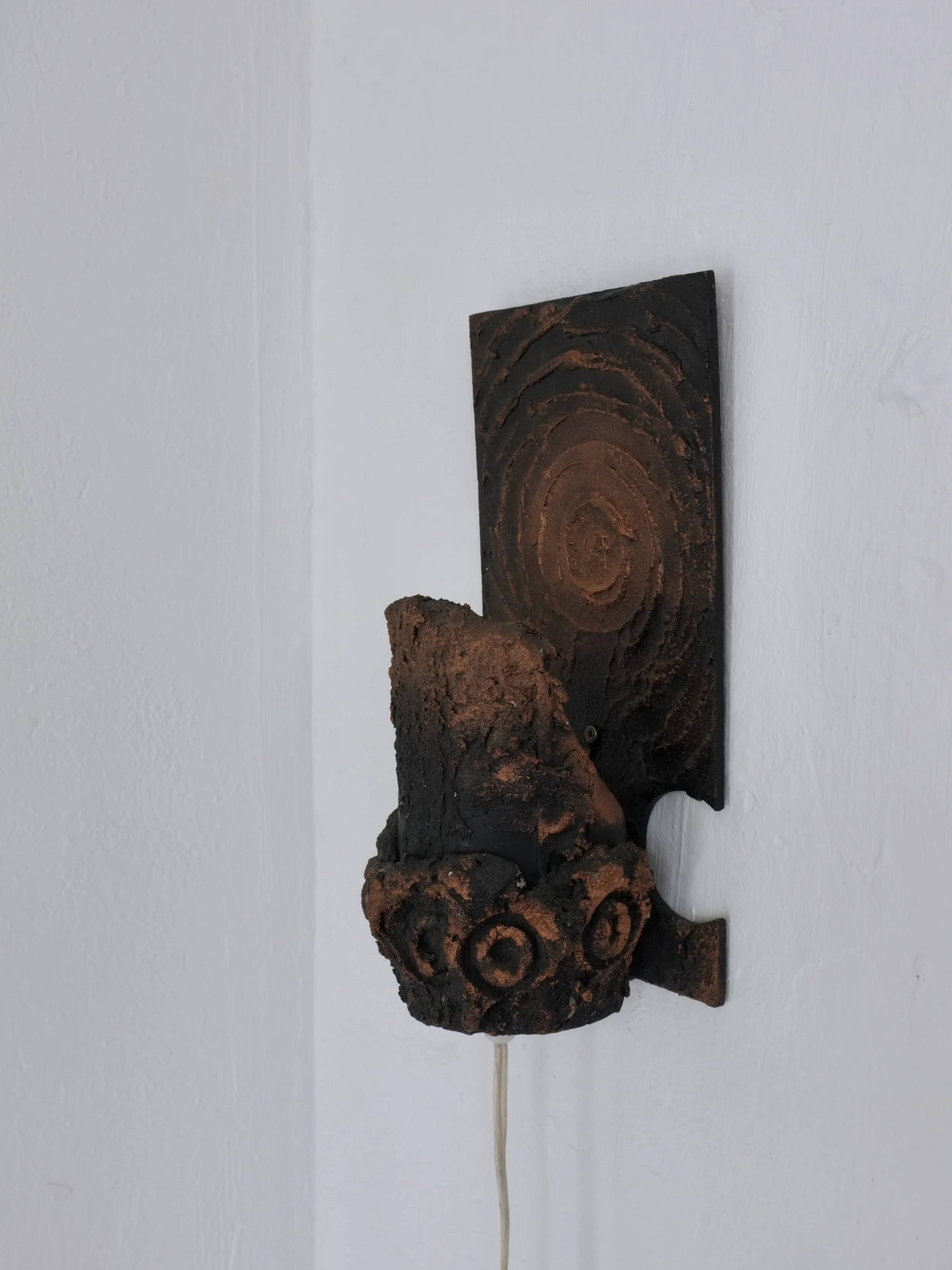 Brutalist ceramic wall sconce by Jouko Kytömaa | Finland | 1970s