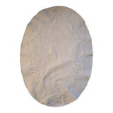 Hand-embroidered oval placemat