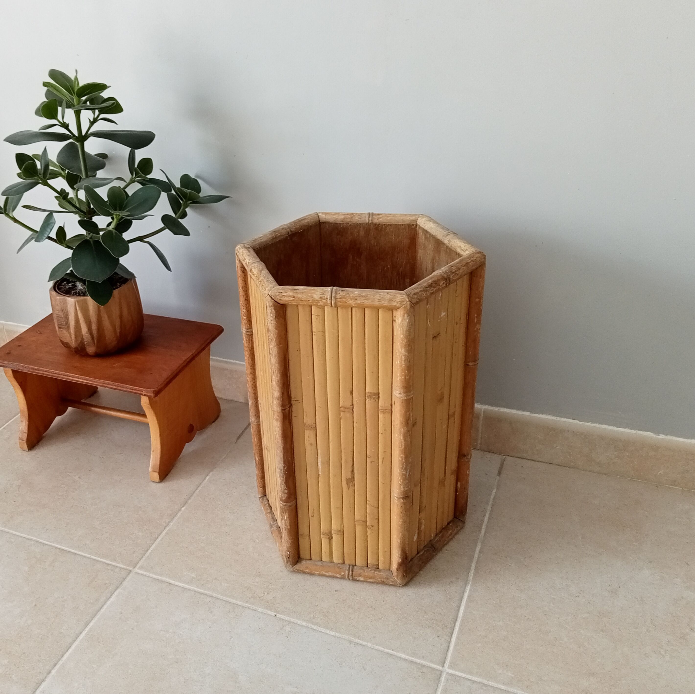 Vintage bamboo side table