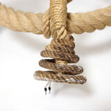 Three-light braided rope pendant light, 1950-1960.