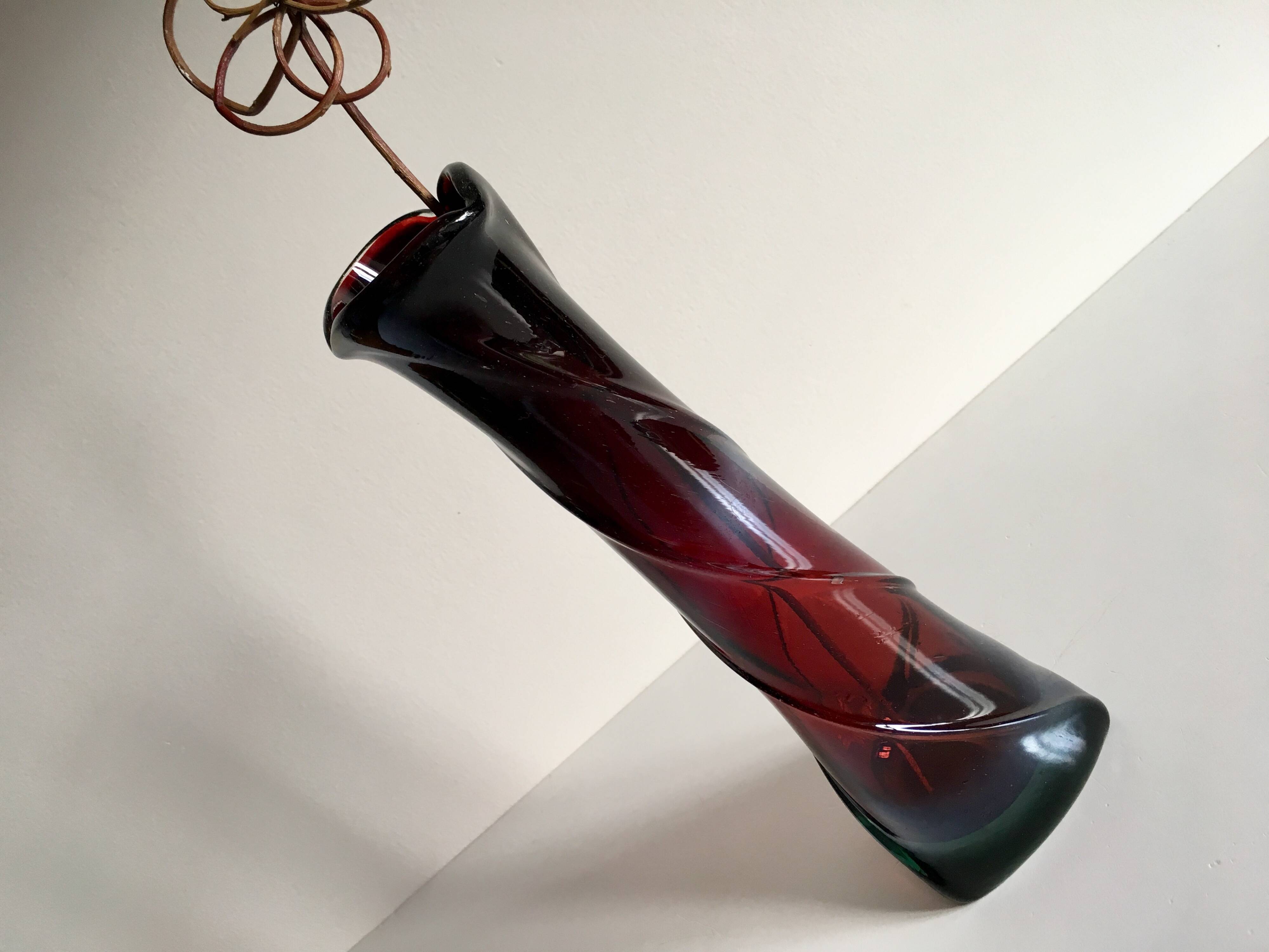 Modernist art deco crystal vase