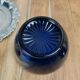 Vintage cobalt sugar bowl & chrome metal – pear shape