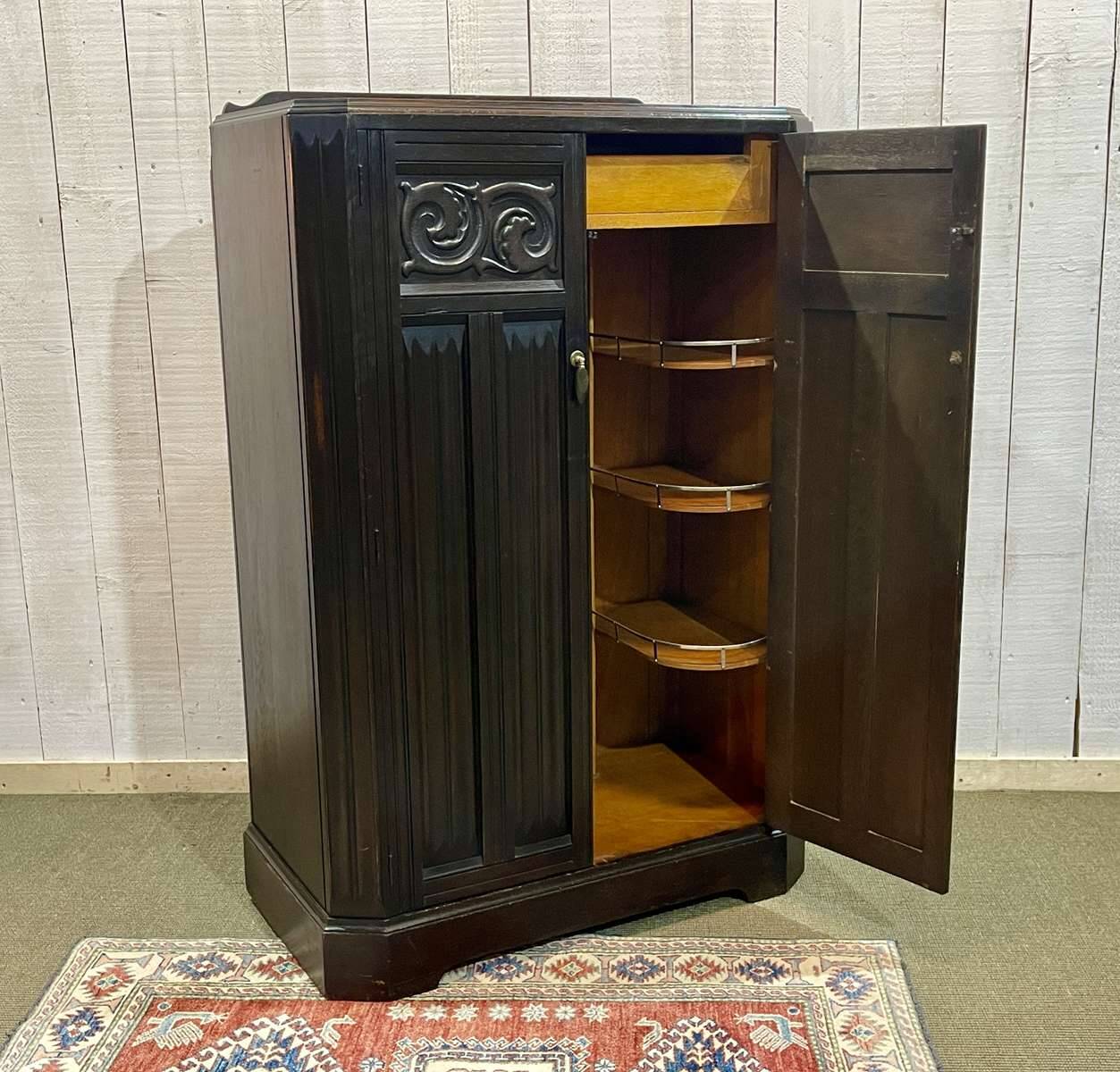 1930s English oak student wardrobe