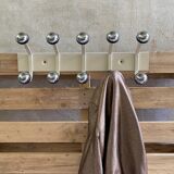 Vintage wall coat rack, Ten hooks, 70s