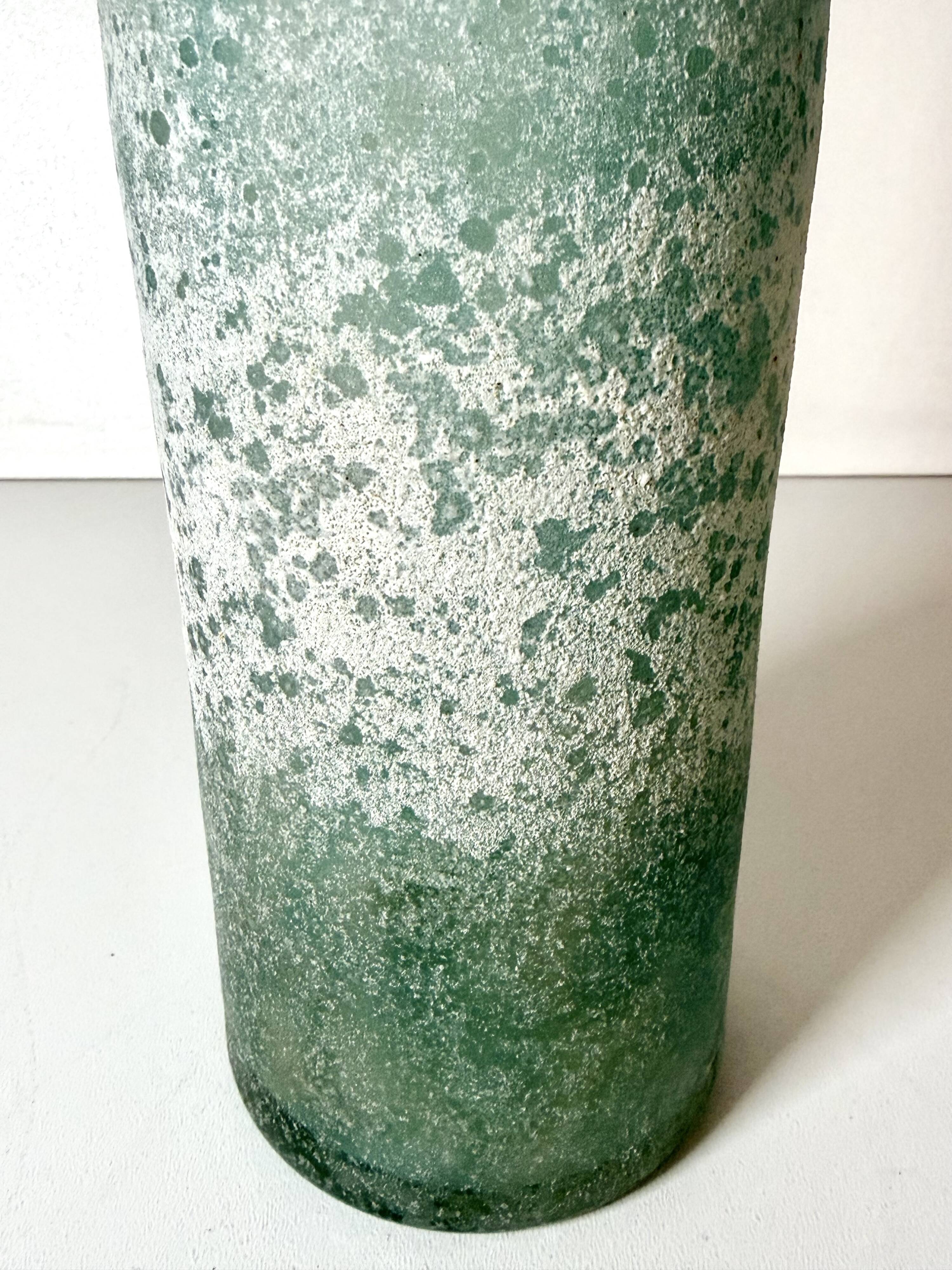 Teal Scavo Glass Bottle Vase attr. to Gino Cenedese, Italy