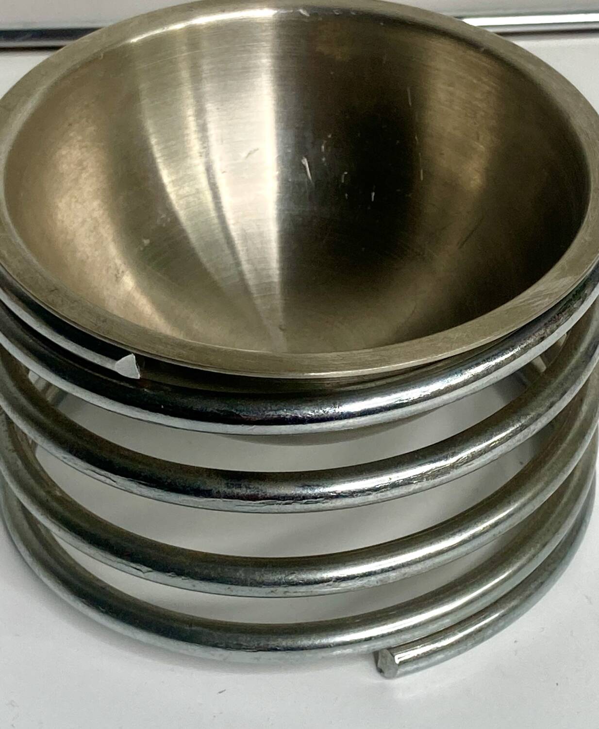 Stainless steel ashtray from the 70s
