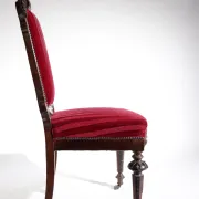 Nineteenth-century French carved chair with red velvet