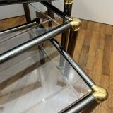 Orsenigo Italy nesting tables - clear glass and smoked glass