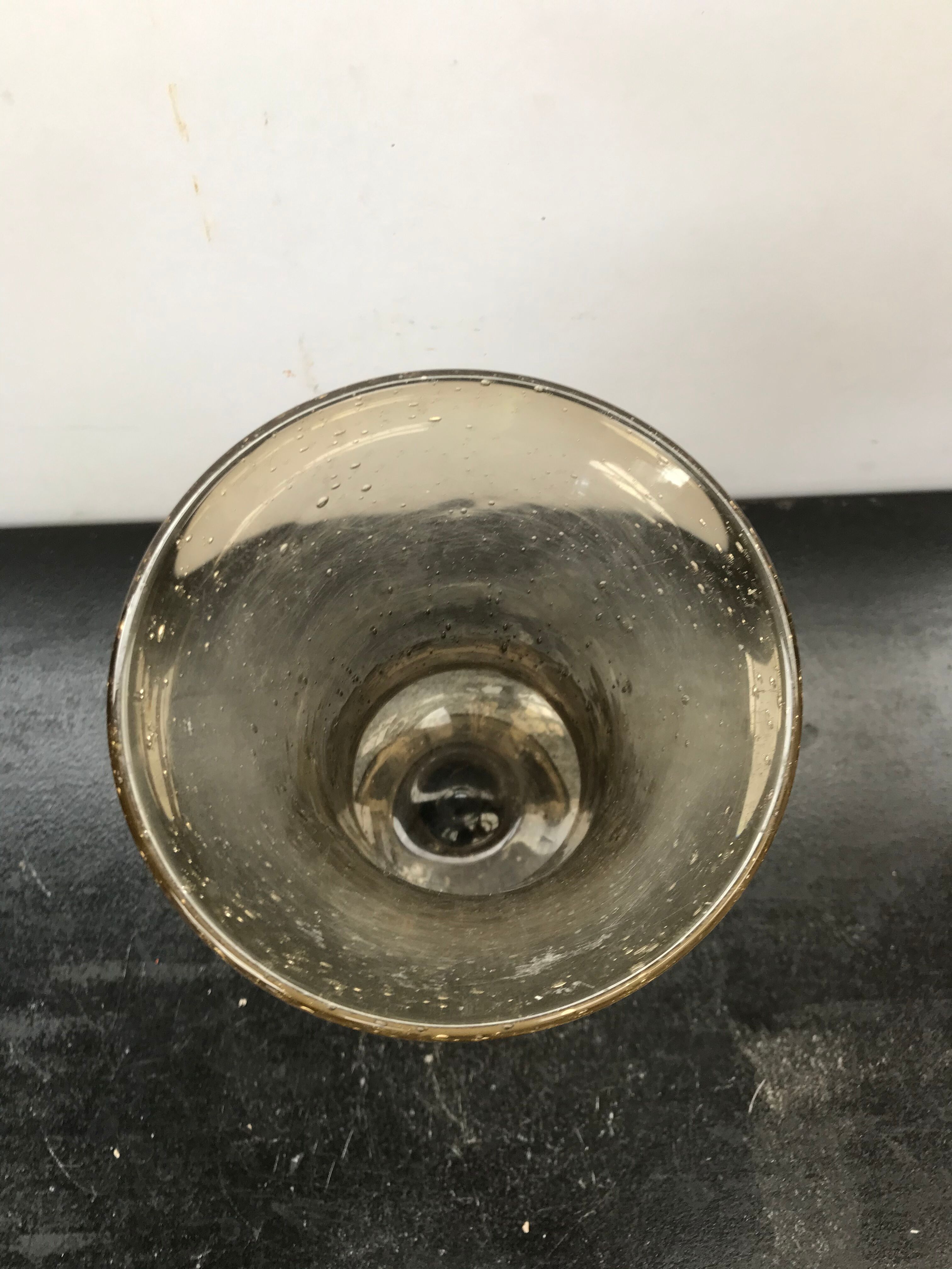 Biot style vintage bubble glass standing vase