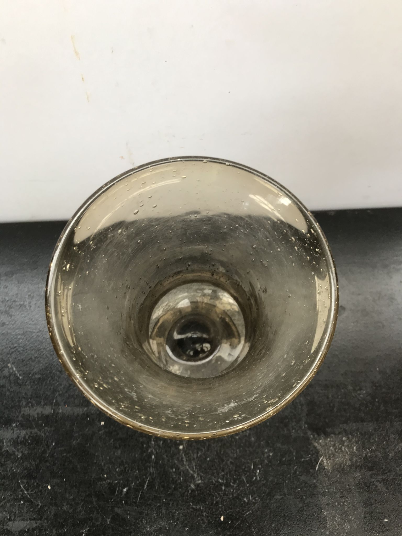 Vase sur pied style Biot verre bullé vintage