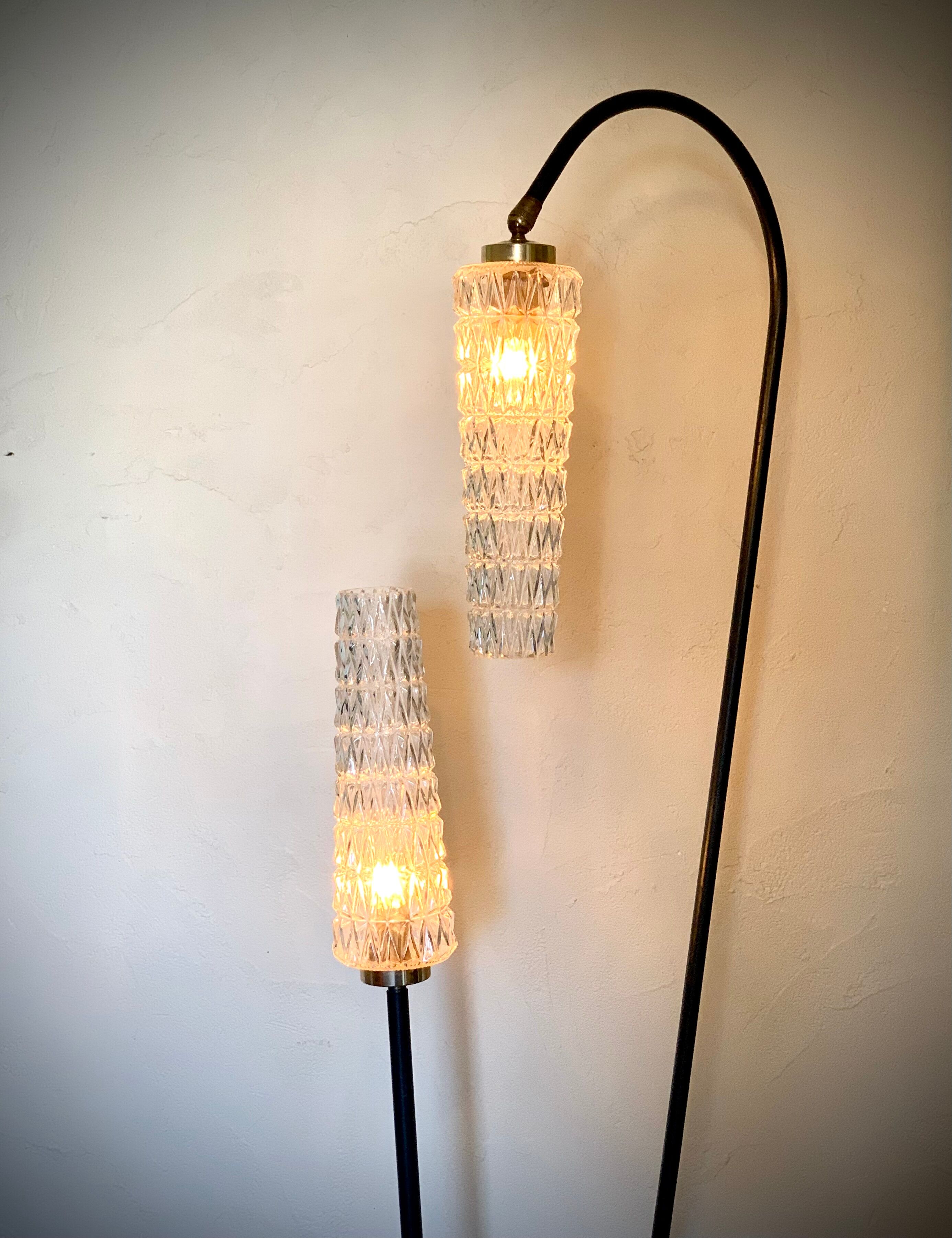 Floor lamp Arlus 50s crystal tulips