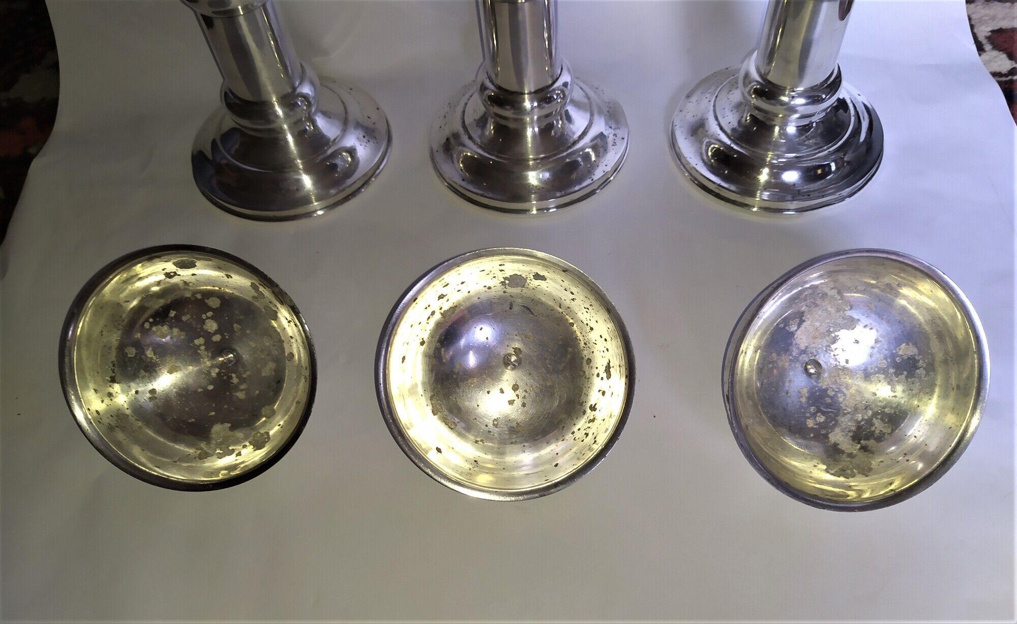 3 whole photophores in silver metal