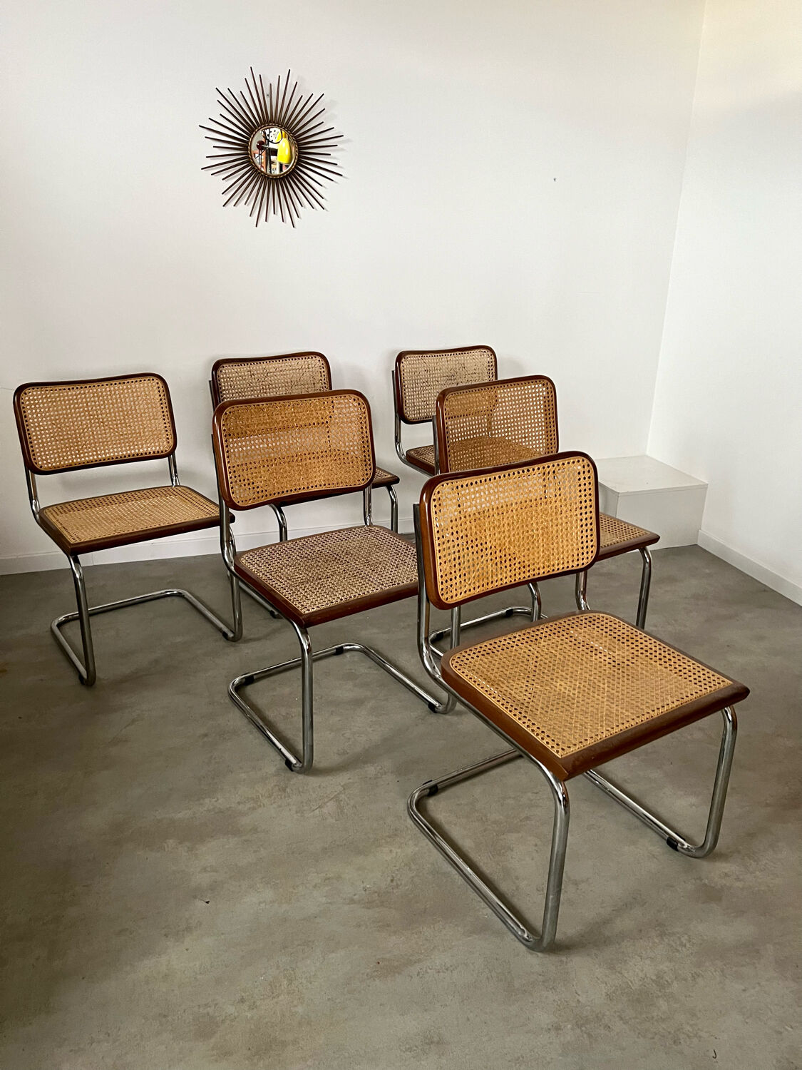 Lot de 6 chaises Cesca B32 Marcel Breuer, 1970
