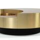 Trg" circular coffee table with bar by willy rizzo, 1970