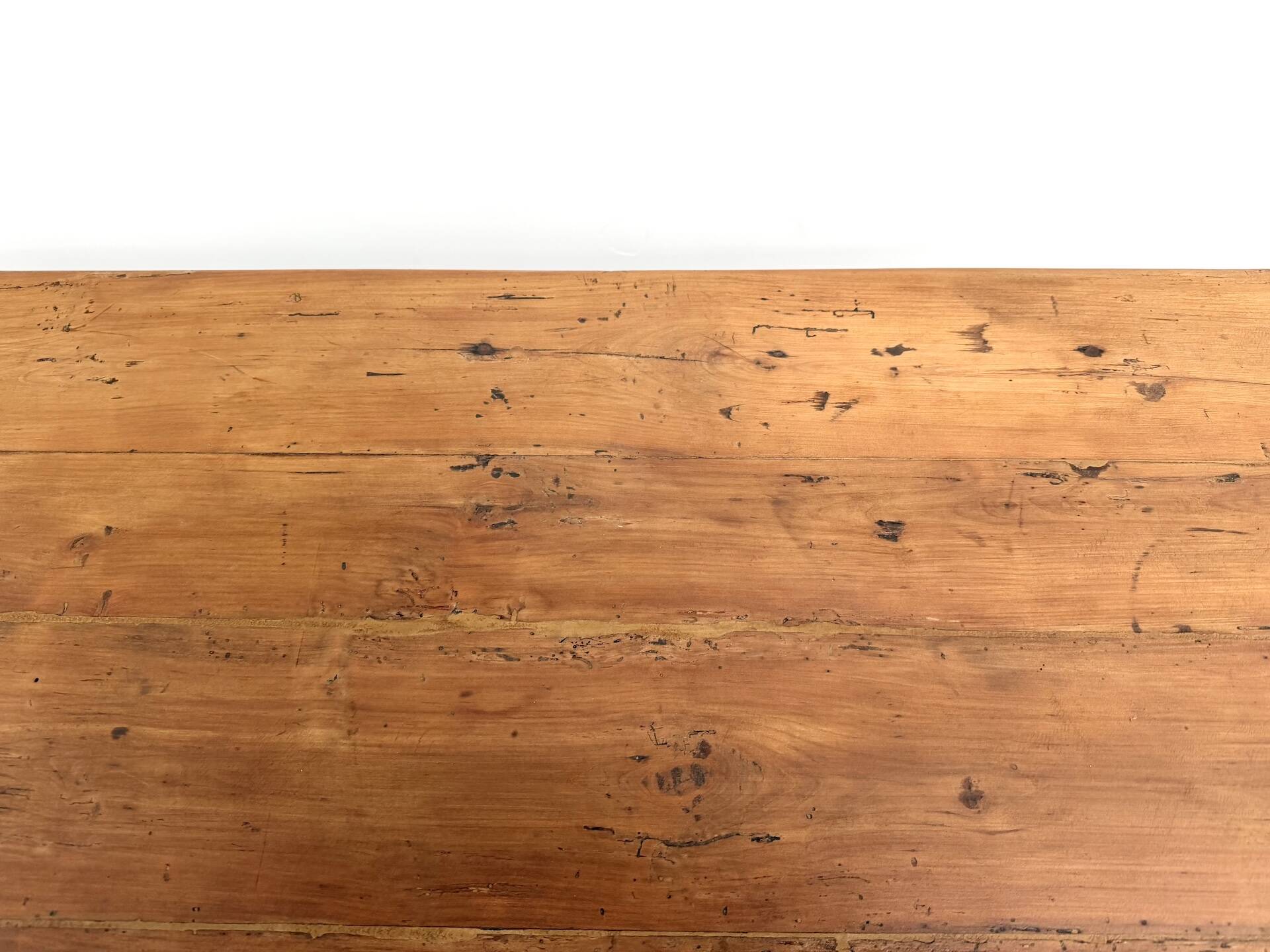 Farm table in solid cherry wood, one drawer, 1950s.