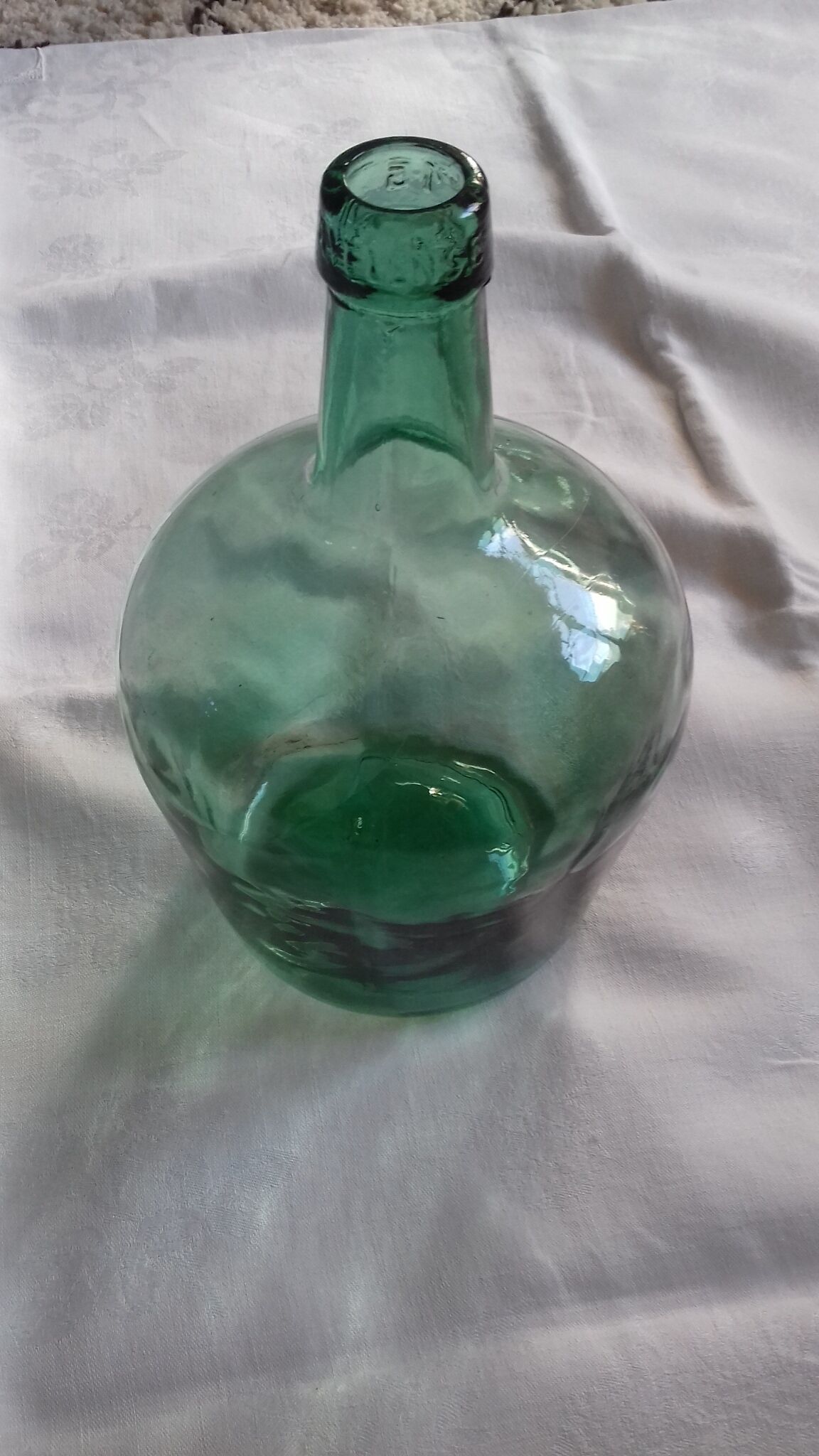 Demijohn Bonbonne green glass Vayelense Deco Indus vase collection