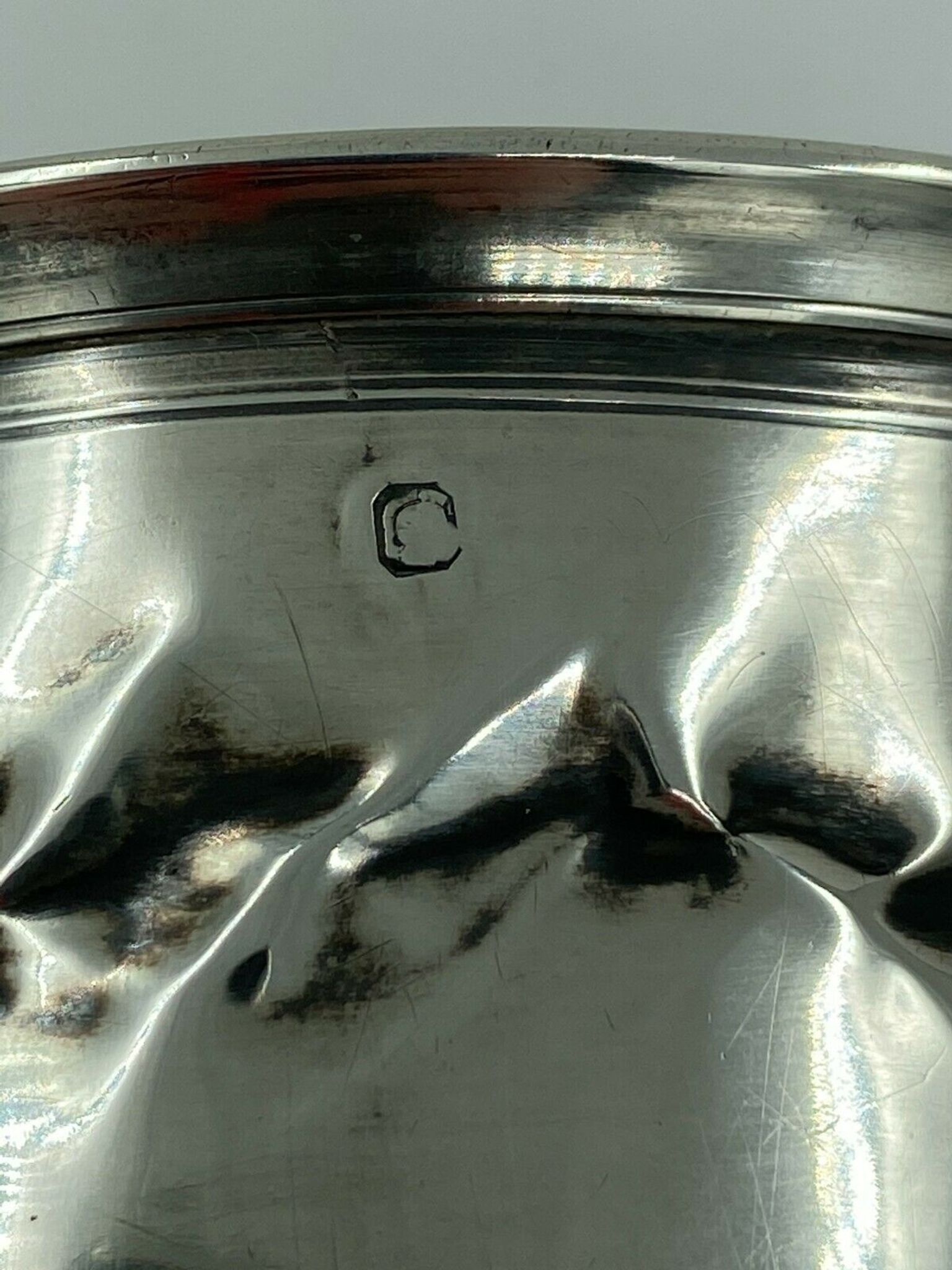 Silver timbale XlXeme poincon minerve large size 67 grams