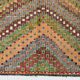 Tapis Kilim vintage vert et orange 7x9, 203x263 cm