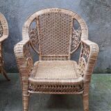 Ensemble de jardin en rotin Peacock banquette  et fauteuil